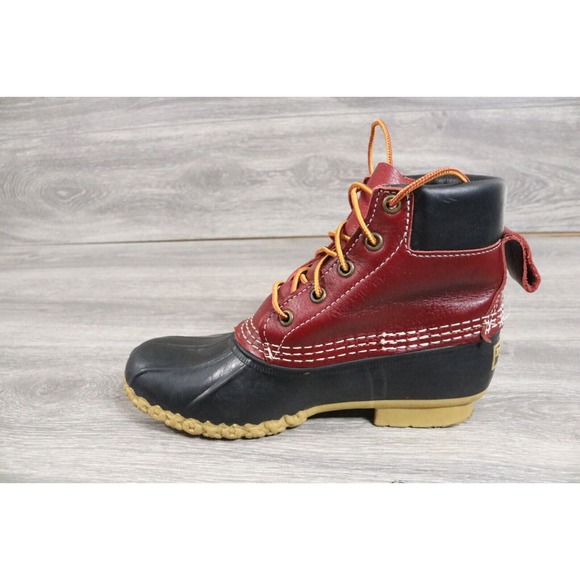 SIZE 6m Womens LL Bean Boots 6" Red Burgundy Duck Boots Limited Edition - Picture 5 of 9